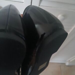 Kurt Geiger Black Flats with Gold Detail